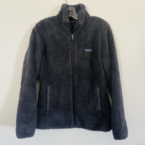 PATAGONIA Los Gatos Sherpa Fleece Full Zip Jacket Dark Blue Fuzzy Cozy Warm GUC - Picture 1 of 7
